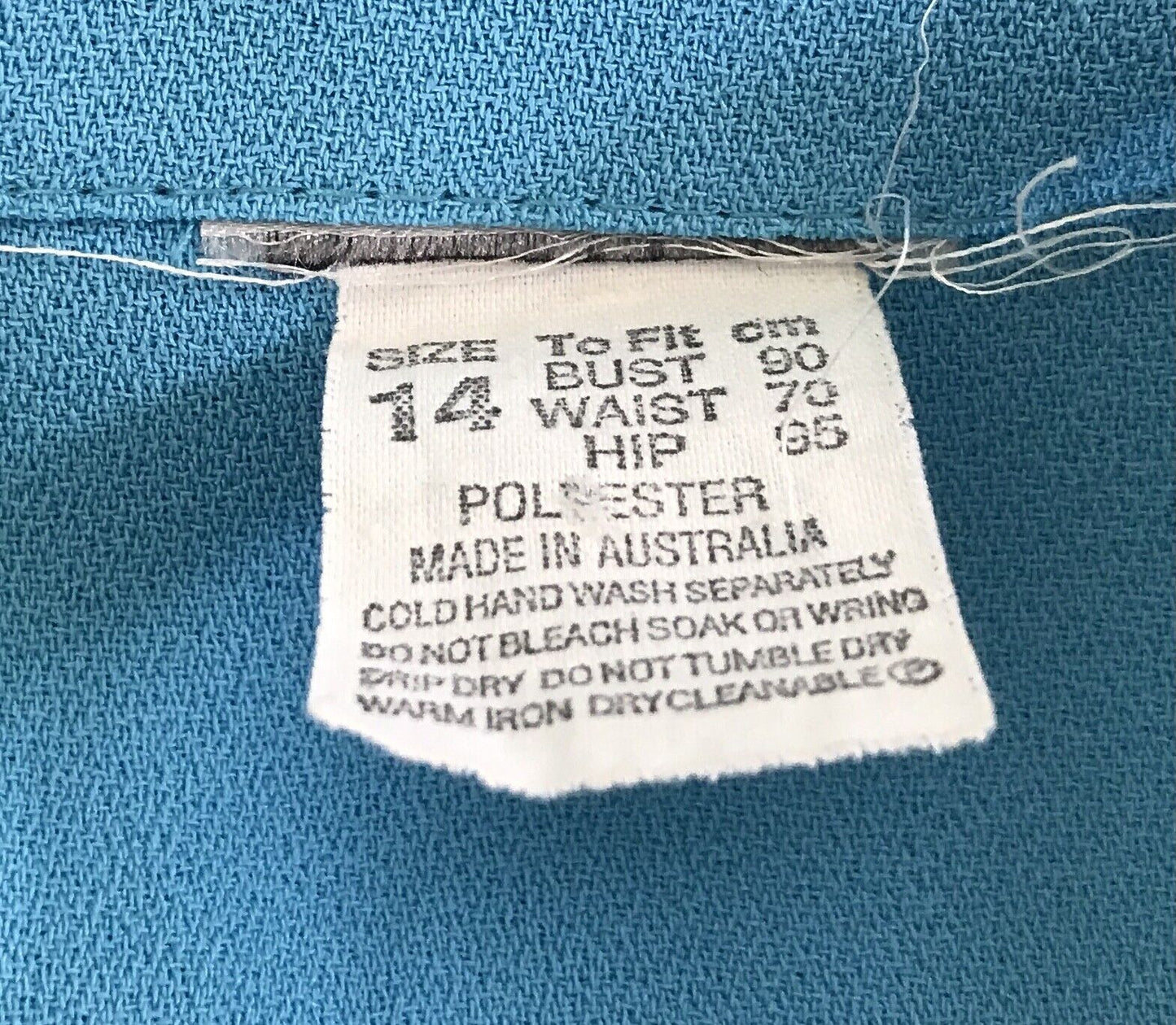 Vintage Ladies Jacket Single Breasted Sky Blue Long Cuffed Sleeve Blazer Size 14