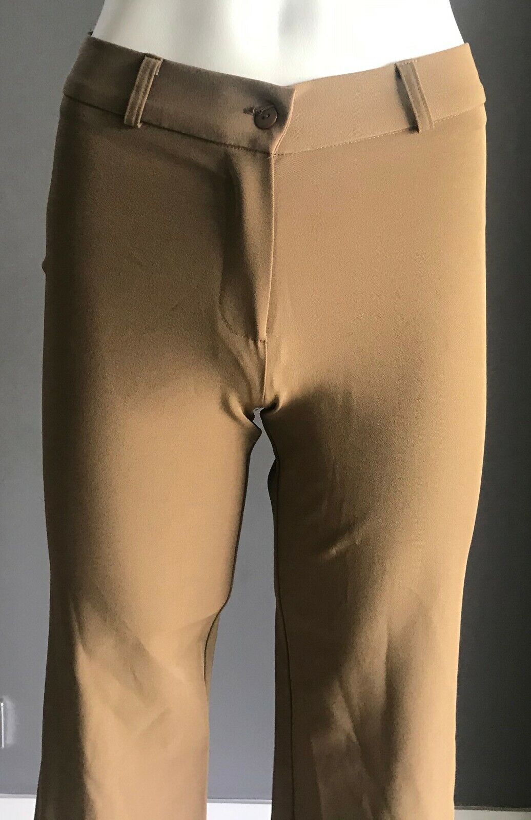 XCEPSION Pants Gold Earth High Waist Wide Cuff Leg Stretch Sz 8 New Vintage NOS