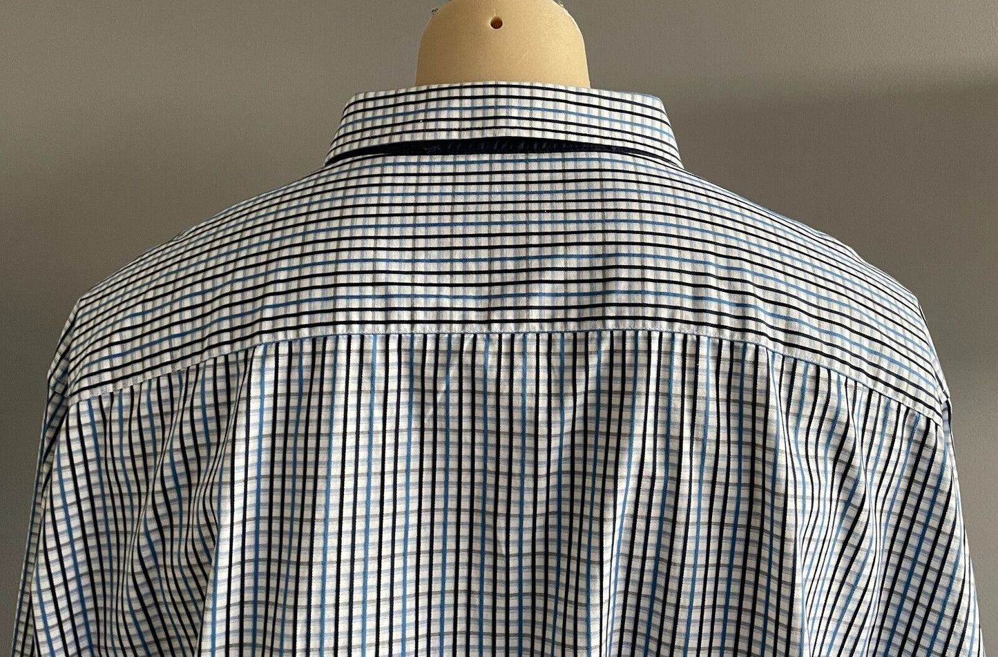 Mens JOHNNY BIGG Shirt Black Blue Grey White Small Check Long Sleeve Plus Sz 8XL
