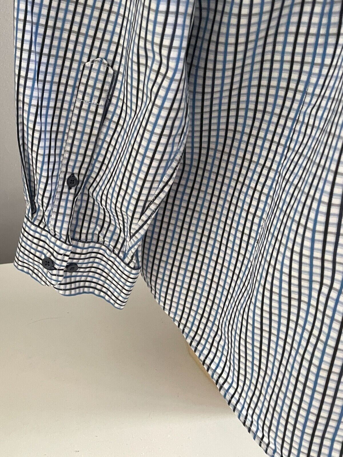 Mens JOHNNY BIGG Shirt Black Blue Grey White Small Check Long Sleeve Plus Sz 8XL