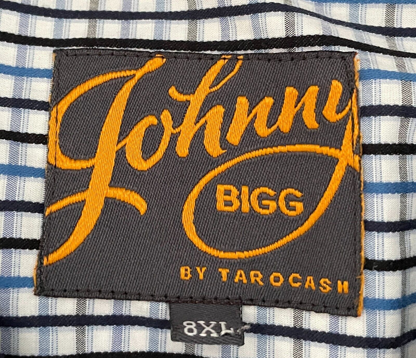 Mens JOHNNY BIGG Shirt Black Blue Grey White Small Check Long Sleeve Plus Sz 8XL