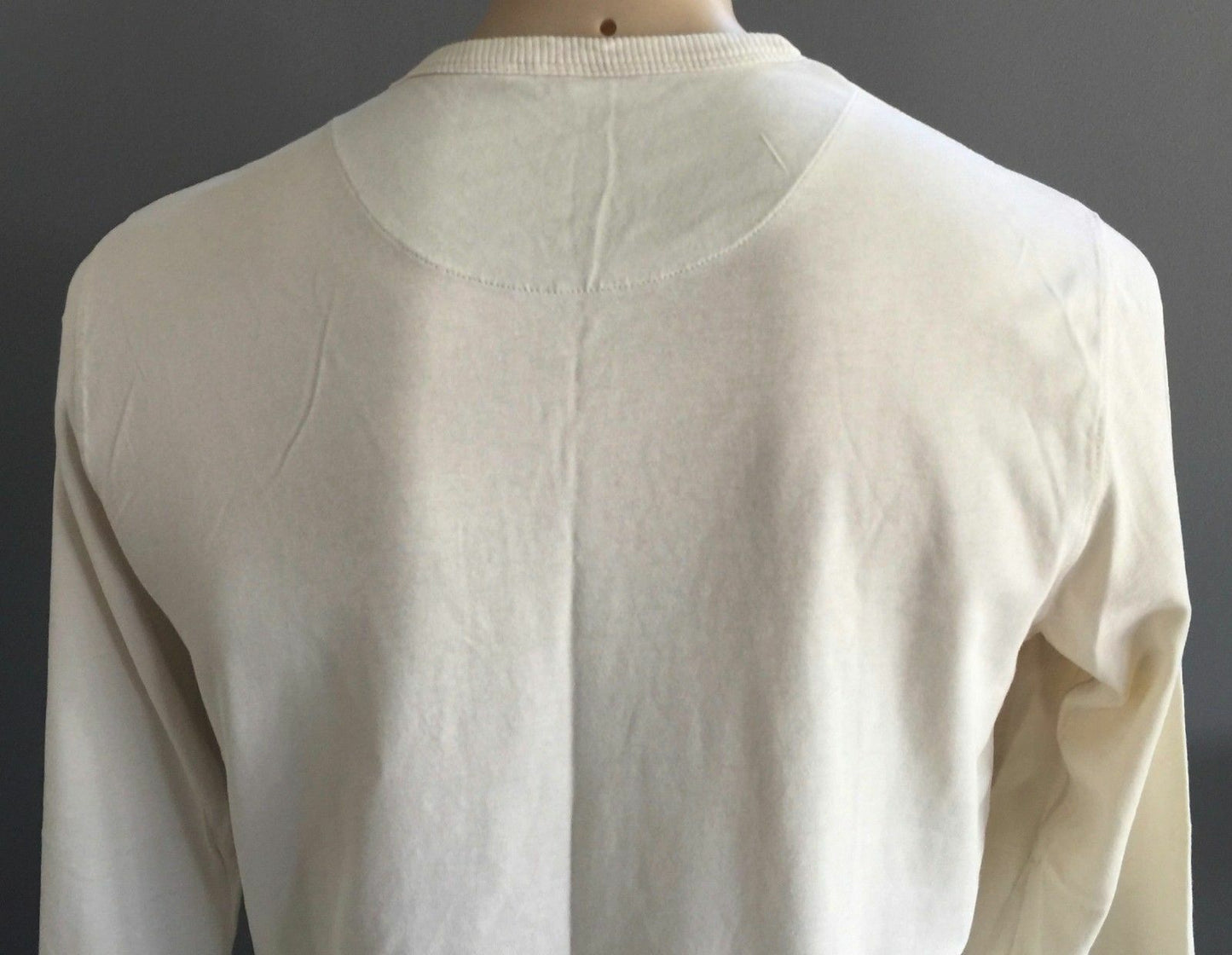 WE "Alaska" Top Motif Off White Long Sleeve T Shirt Mens Size L Souvenir Logo