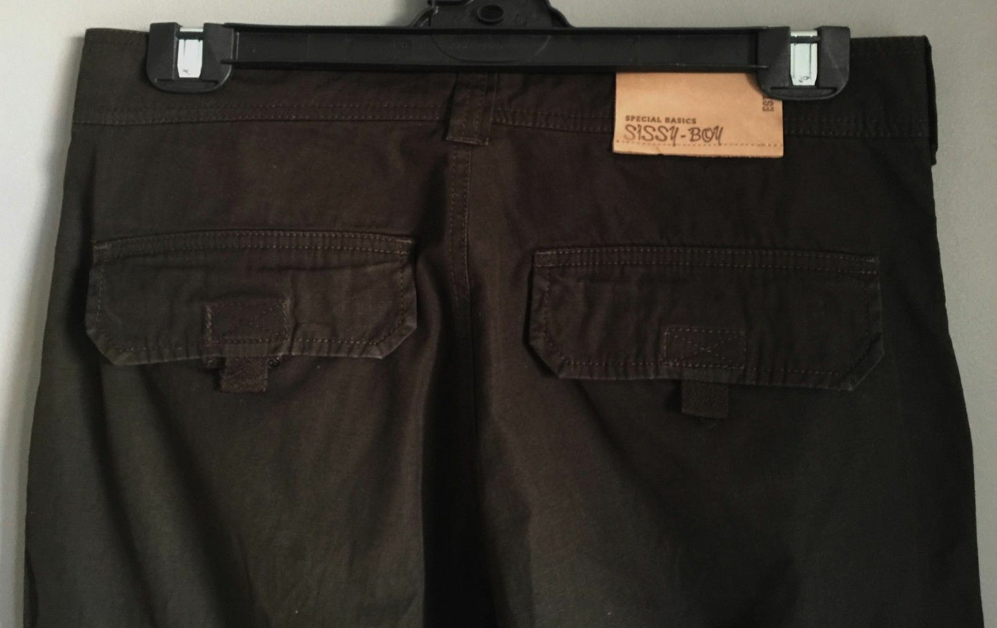 Mens Cargo Pants SISSY BOY Brown Skater Long Shorts Retro Style Size M 32W NEW