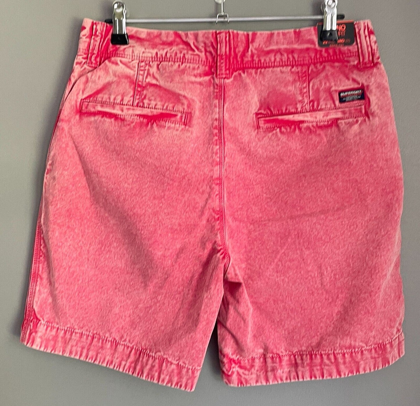 SUPERDRY Chino ShortsMens New Wave Red Casual Mid Rise Size 29 / 76cm Waist NEW