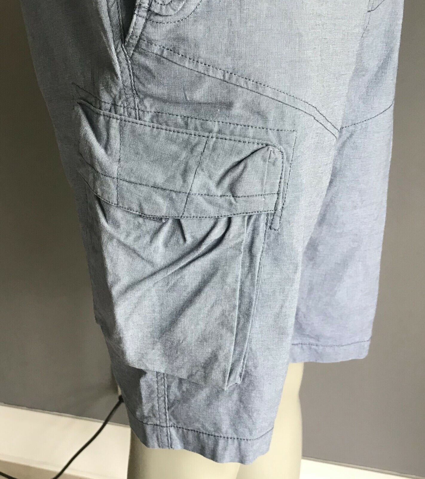 Cargo Shorts YD Blue Casual Side Pockets Mid Length Mens Size 38