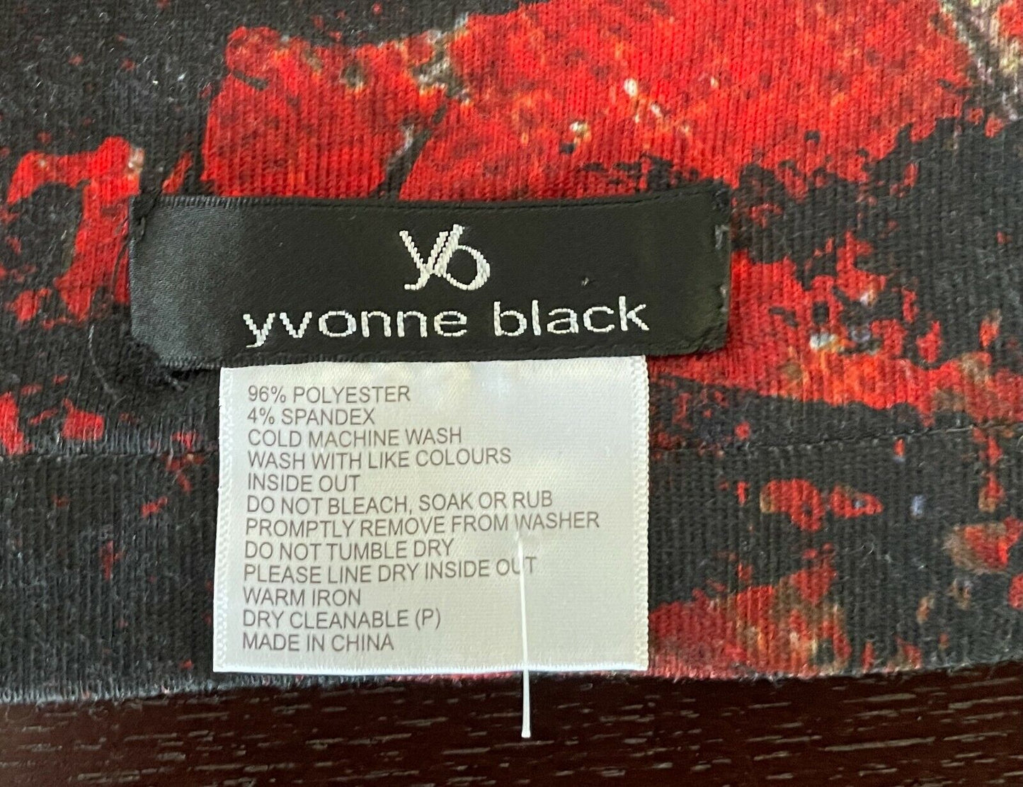 YVONNE BLACK Tube Scarf Red Black Brown Abstract PolyBlend Rectangle