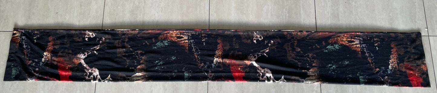 YVONNE BLACK Tube Scarf Red Black Brown Abstract PolyBlend Rectangle