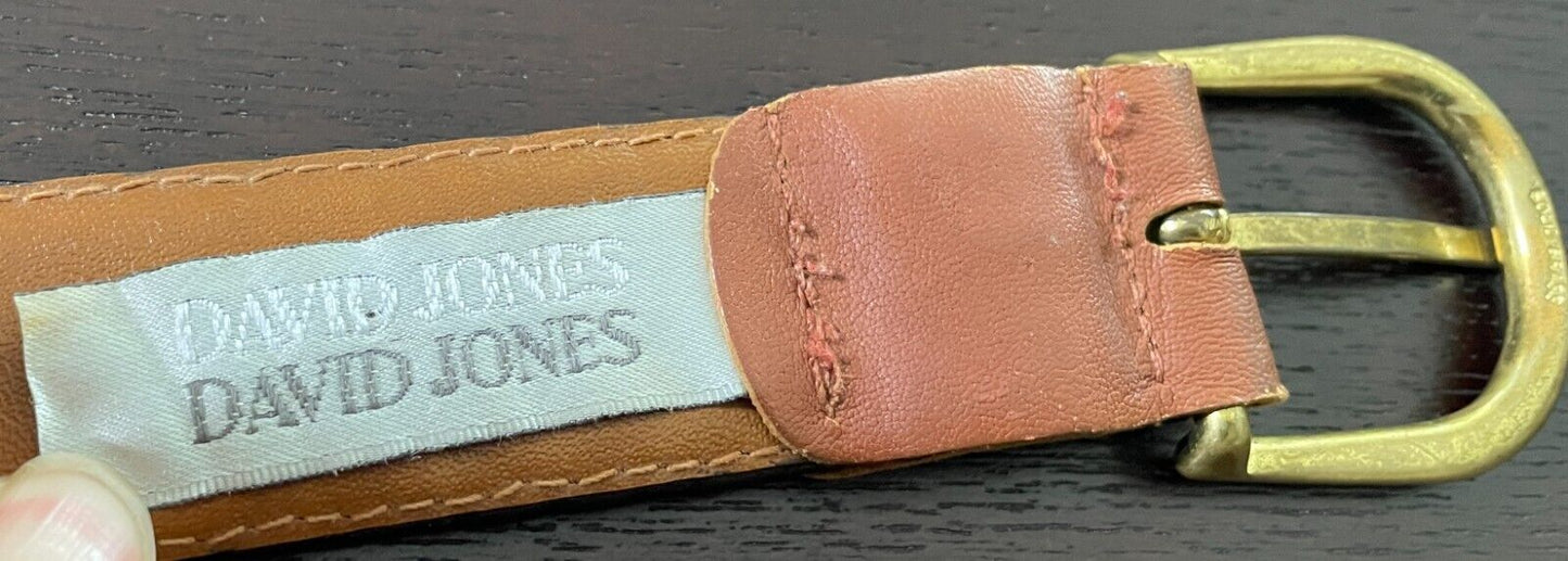 Mens LEATHER Belt KANGAROO BELT COMPANY Tan Plaited Belt Size 42 102 - 107cm