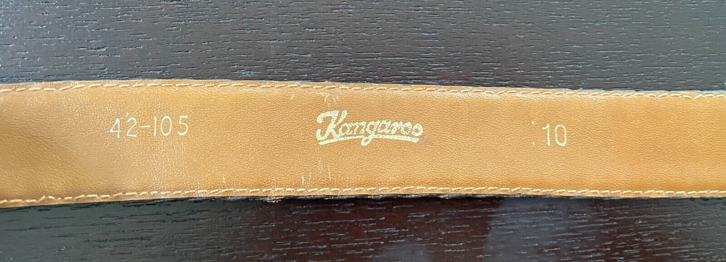 Mens LEATHER Belt KANGAROO BELT COMPANY Tan Plaited Belt Size 42 102 - 107cm