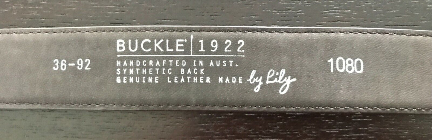 BUCKLE 1922 LEATHER Belt Tan Dress w Auto Buckle Mens Size 36 92cm Waist