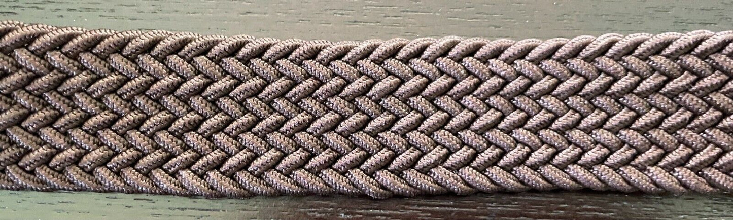 Unisex Belt Brown 3cm Wide Woven Elastic 139cm Long NEW