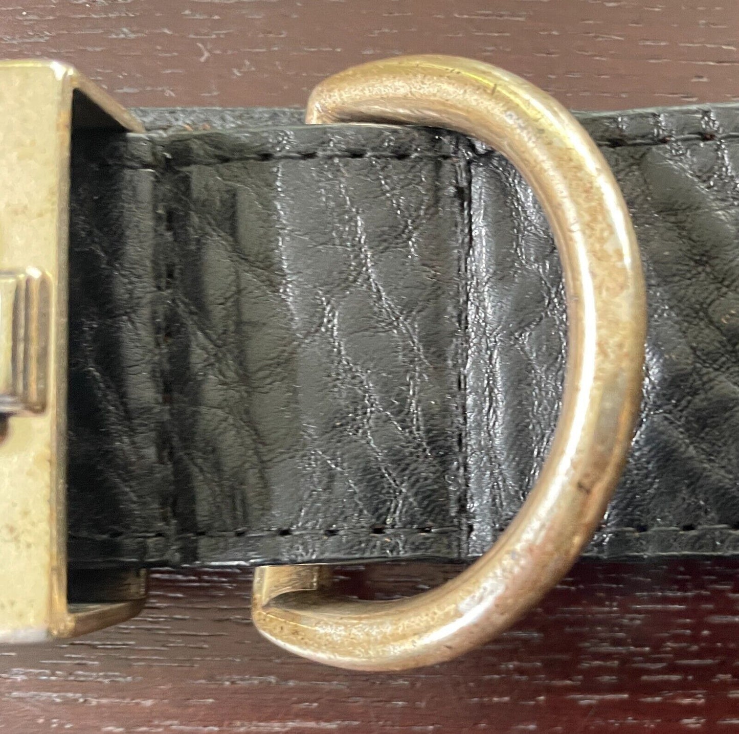 Mens LEATHER Belt HARLEY DAVIDSON Black Size 32 Bar & Shield 99540-04VM Vintage