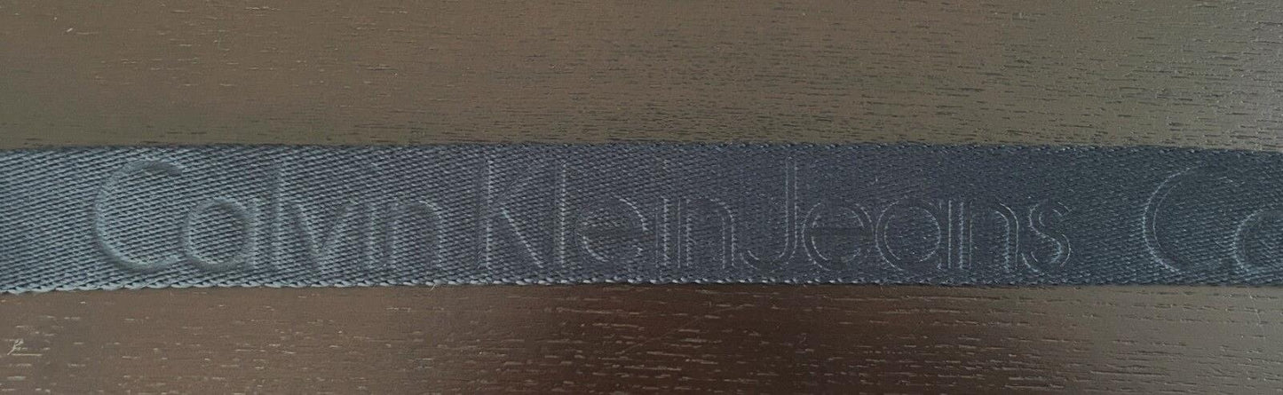 CALVIN KLEIN JEANS Mens Belt Embossed Navy Utility Sz 34 Waist 115cm 4cm Wide