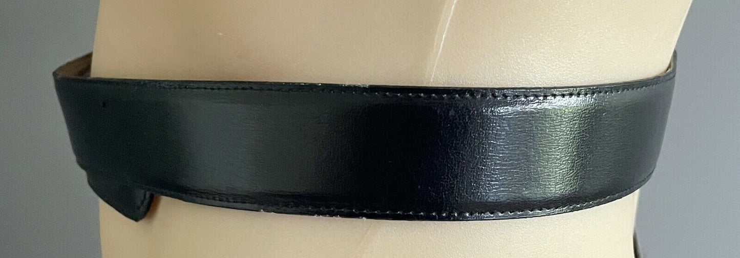GOLDLION Leather Belt Black Dress Gold Silver Buckle Mens Waist 95 - 105cm