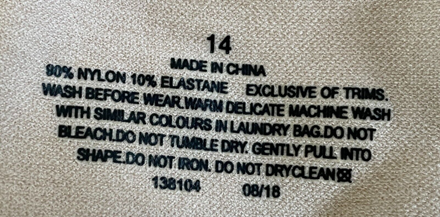ShapeWear Tank TOP Nude Seamless Shaping Sleeveless Style Cami Camisole Size 14
