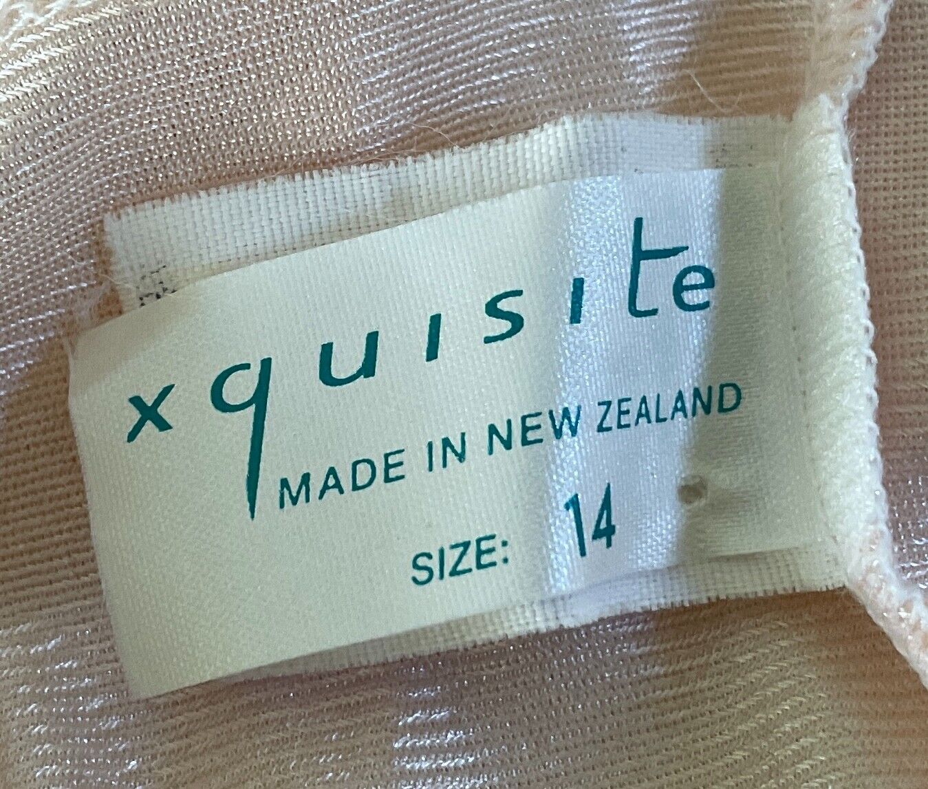XQUISITE Bodysuit Beige Nylon & Lace Sleeveless Teddy Size 14 NEW ZEALAND