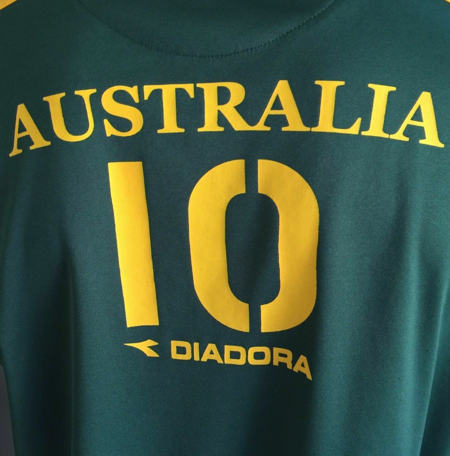 Mens Jacket DIADORA Green Gold Patriotic Australia Football Jersey No 10 Size L