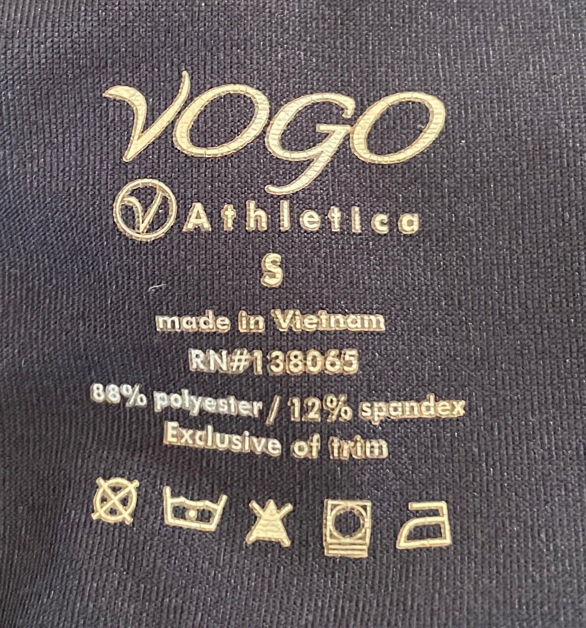 VOGO Athletica Leggings Capri Navy Taupe & White Sz S Activewear Yoga Gym Sports