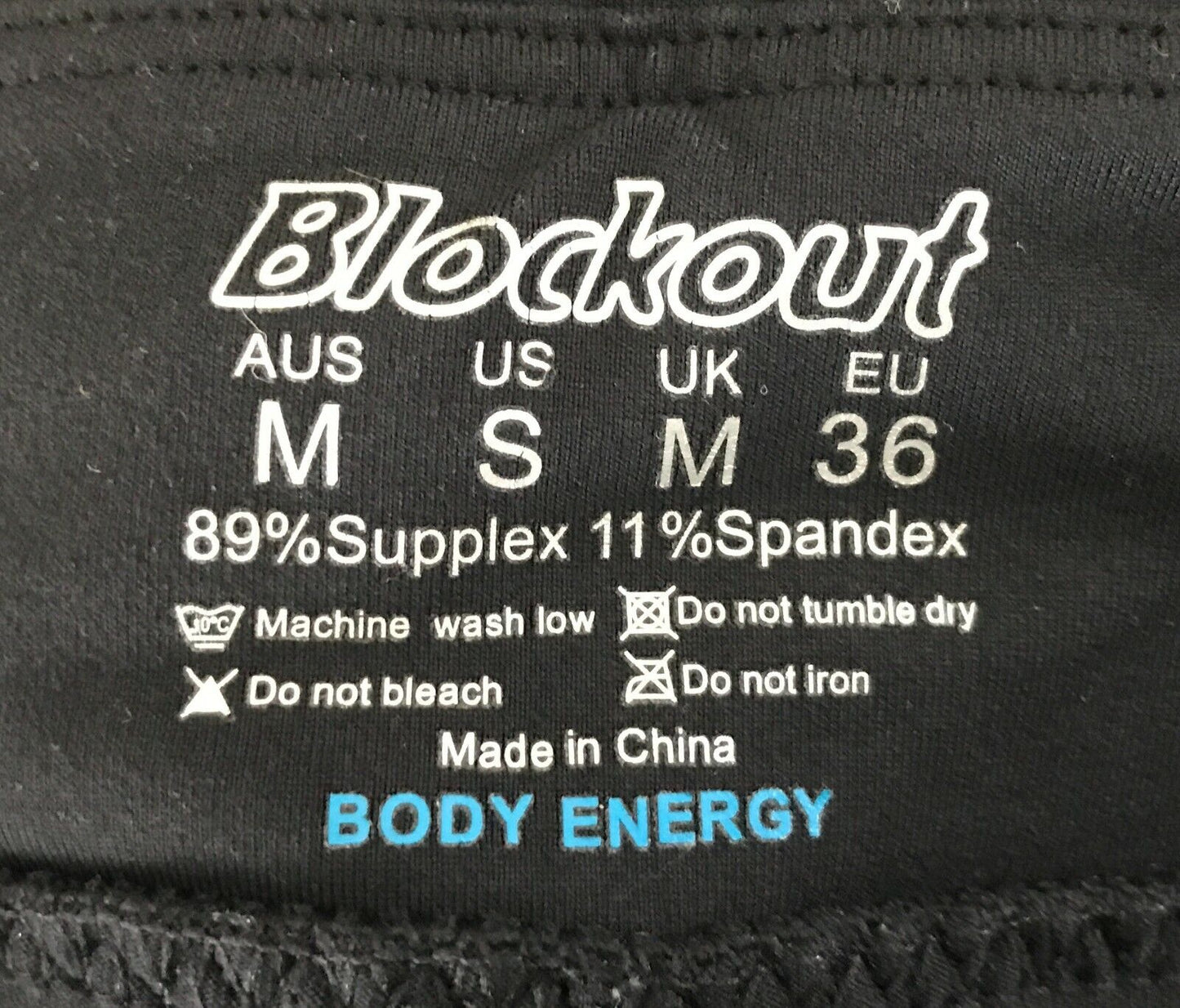 BLOCKOUT CLOTHING Leggings Black 3/4 Compression Running Size M 10 Activewear