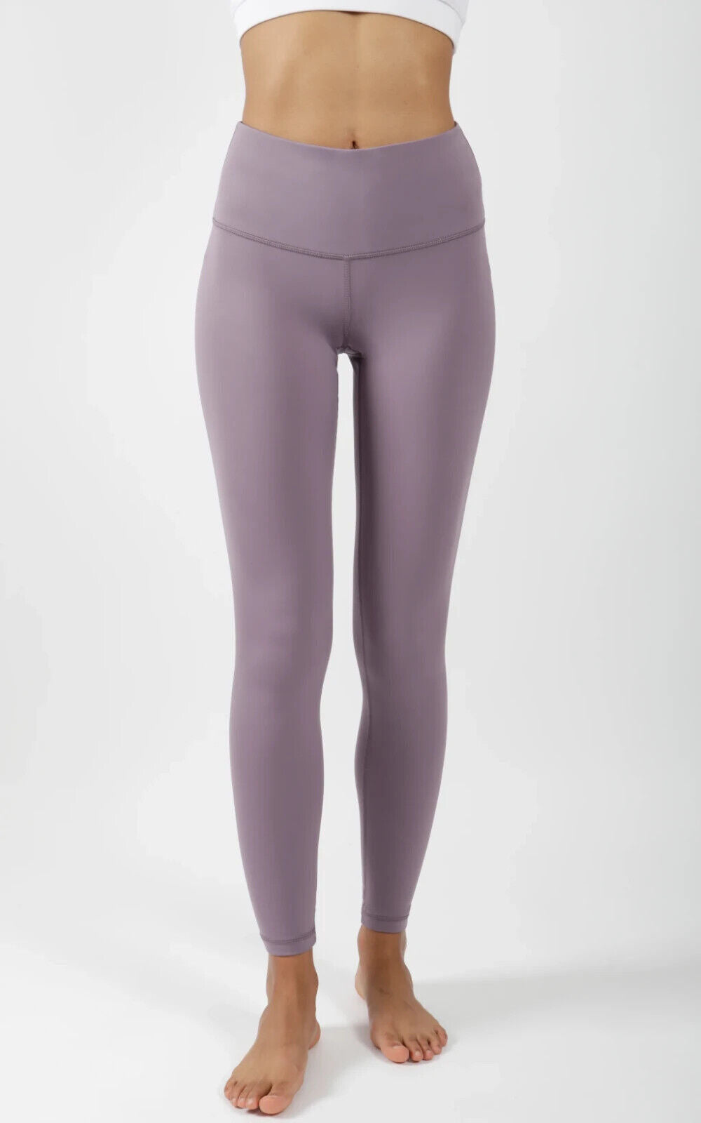 YOGALICIOUS Gray Ridge Mauve Lux High Waist Full Length Leggings Size XS 26 inch