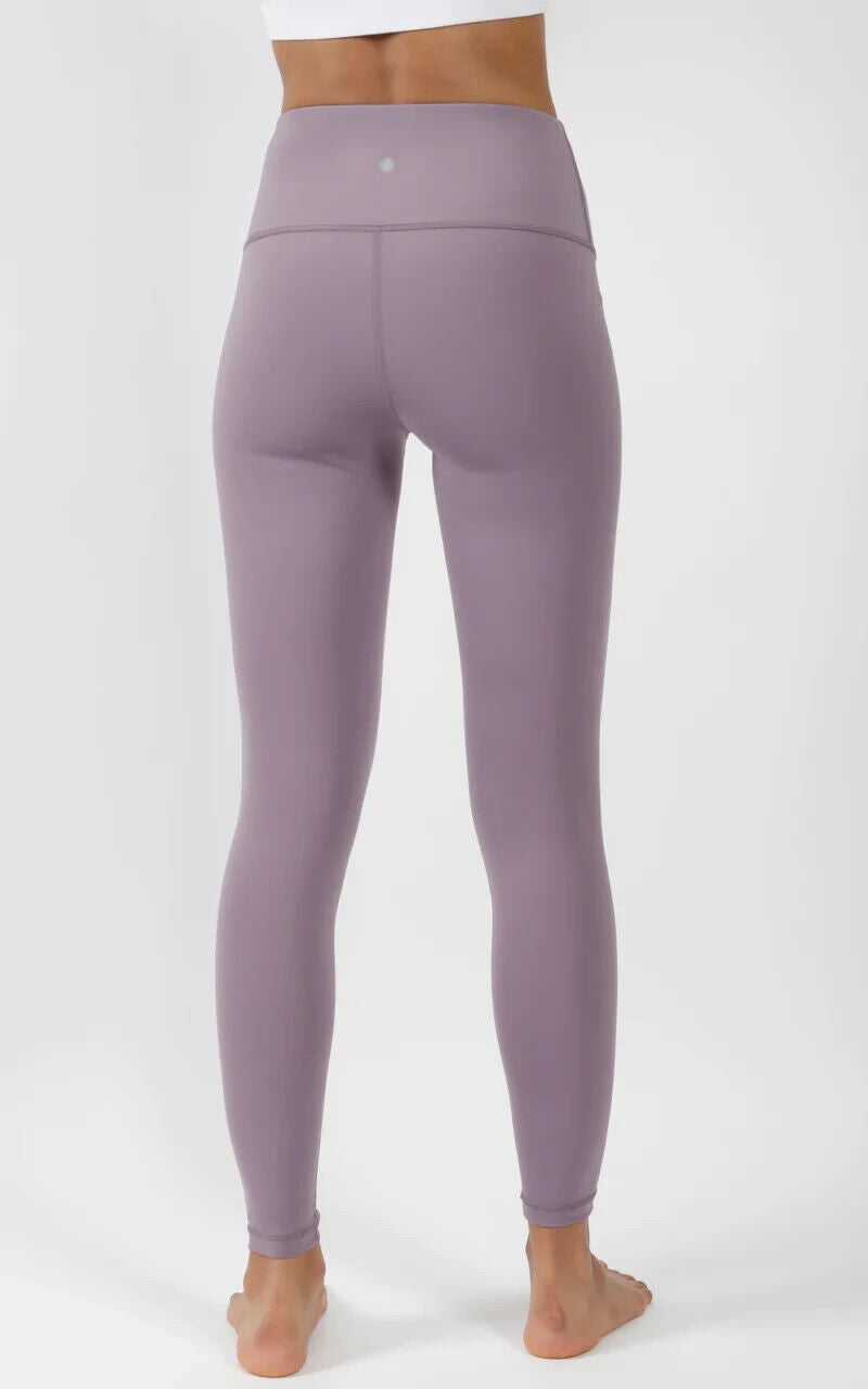 YOGALICIOUS Gray Ridge Mauve Lux High Waist Full Length Leggings Size XS 26 inch