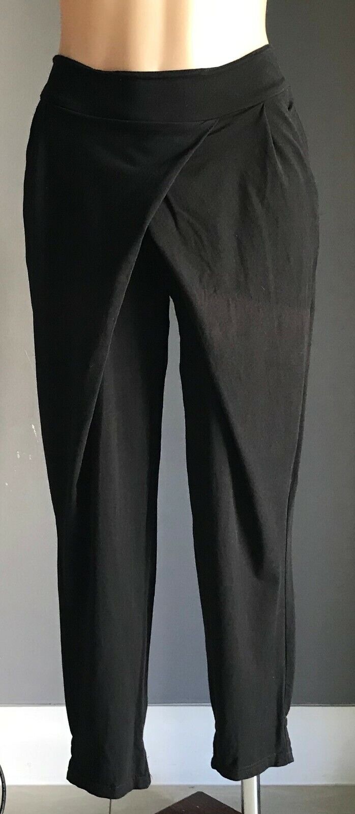 Ladies Size S 10 Pants BOO RADLEY Black "Vera" Long Stretch Chic Crossover NEW