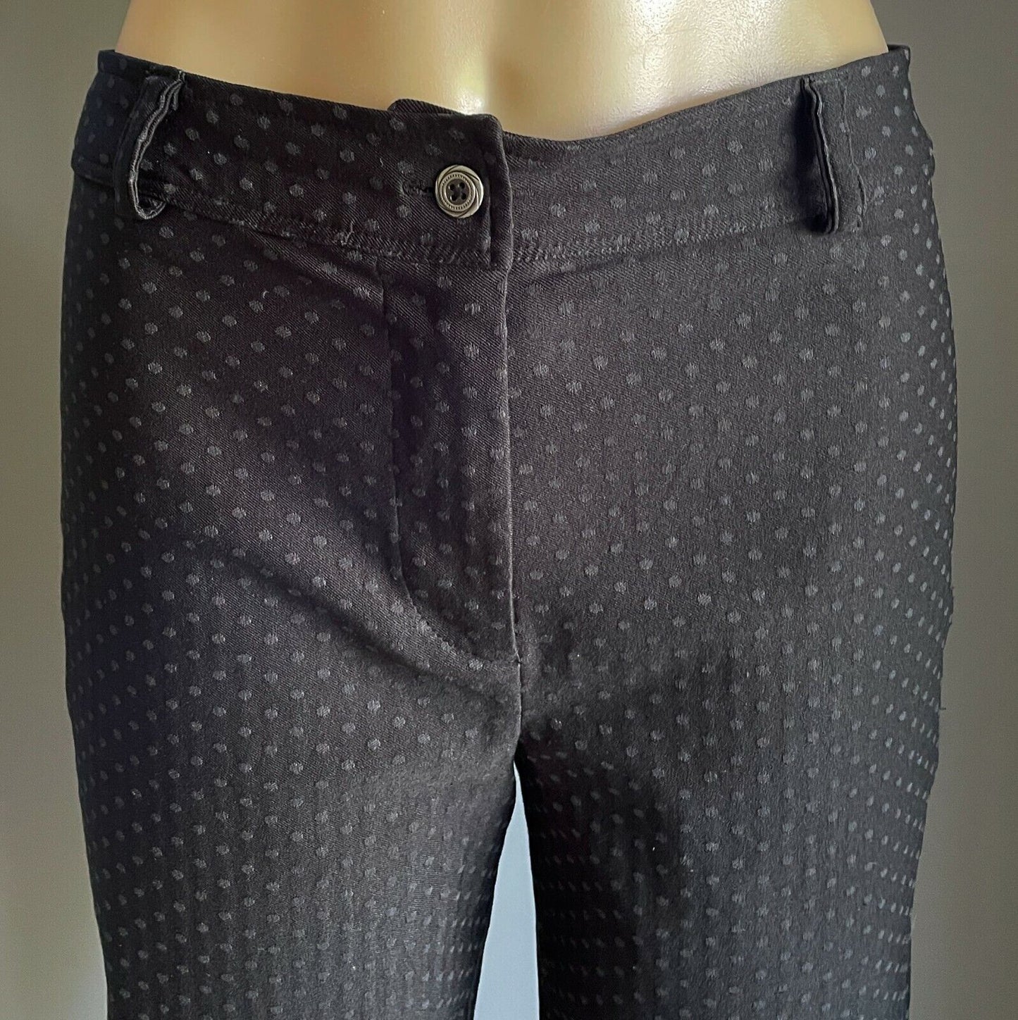 Ladies Size 10 Pants BELLISSIMA COLLECTION Skinny Black Grey Polka Dot Stretch
