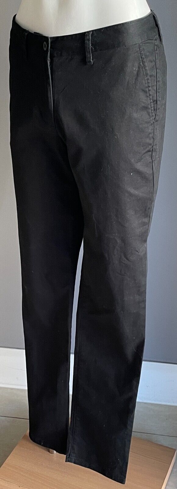 Ladies Size S 8 Pants CARGO CREW Black Skinny Leg Long "Hoyts" Logo At Back
