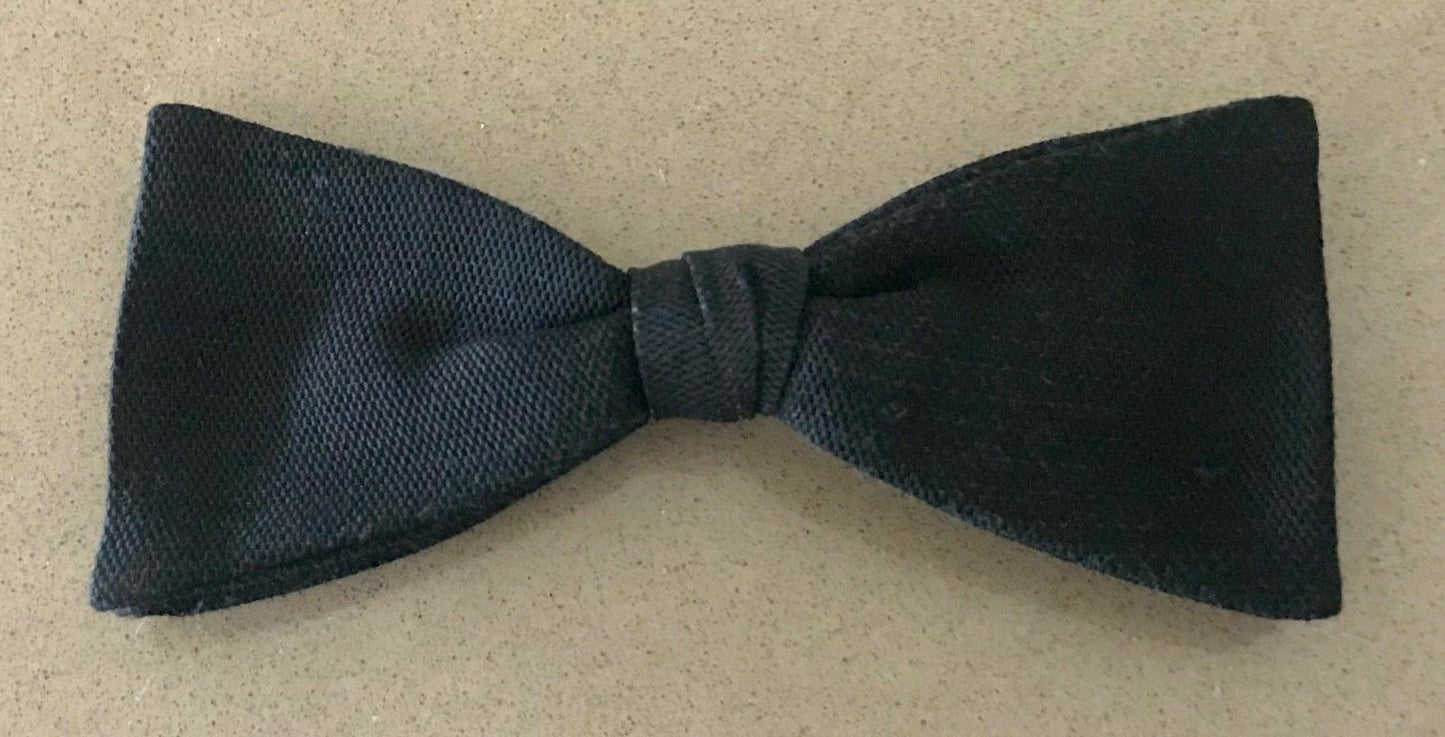 Vintage Mens CLIP ON BOW TIE Classic Black Pre-tied (2) Formal Dressy Wedding