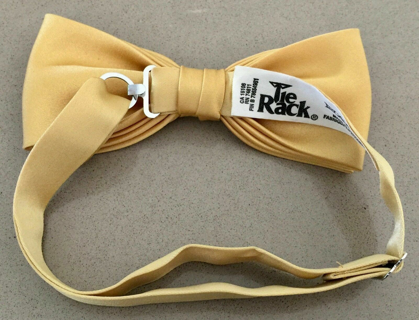 TIE RACK Mens Vintage Classic Gold Satin Look & Feel Pre-tied Bow Tie