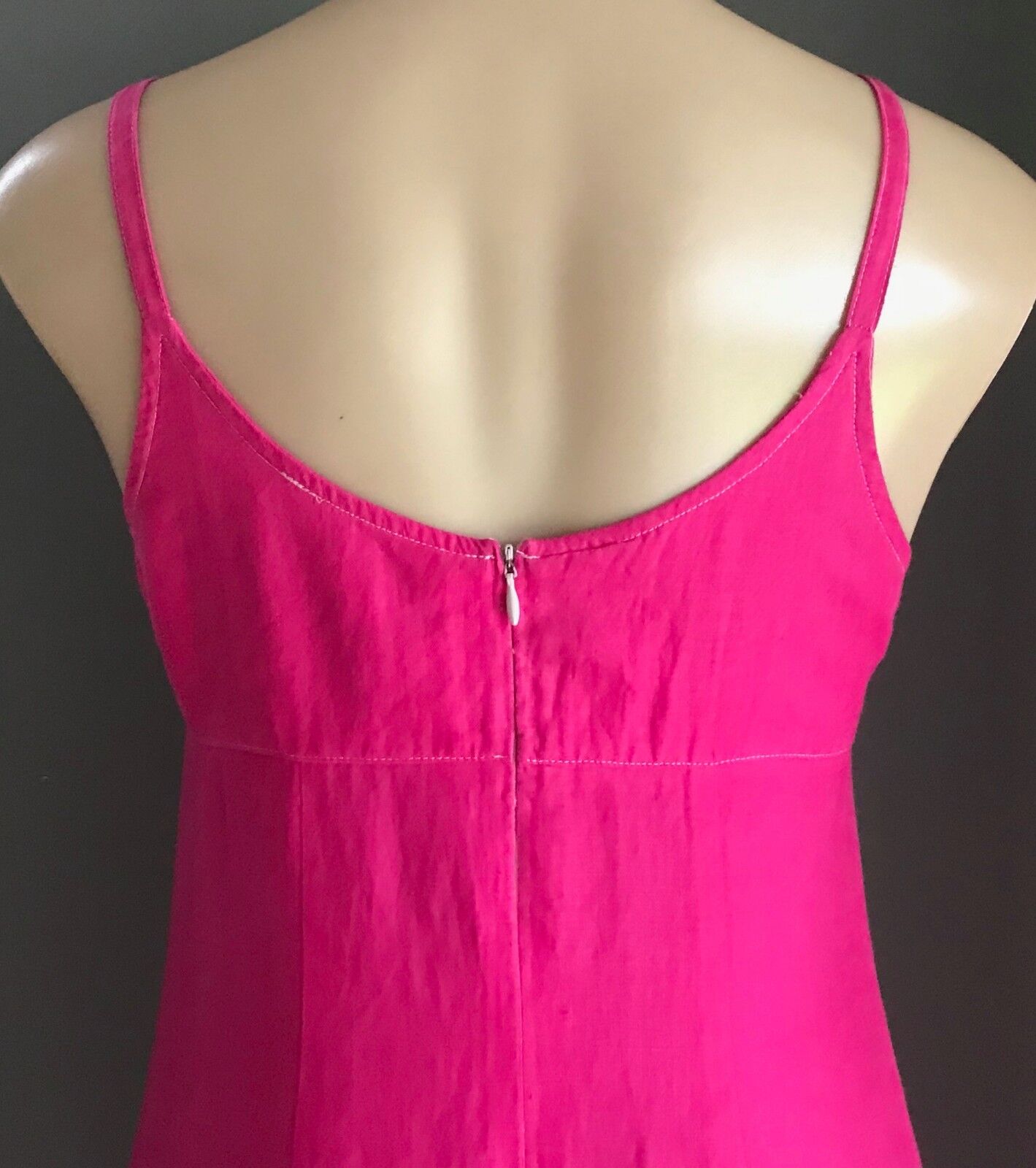 WITCHERY Maxi Dress Linen A-Line Hot Pink Resort Wear Made In Australia S 8 10