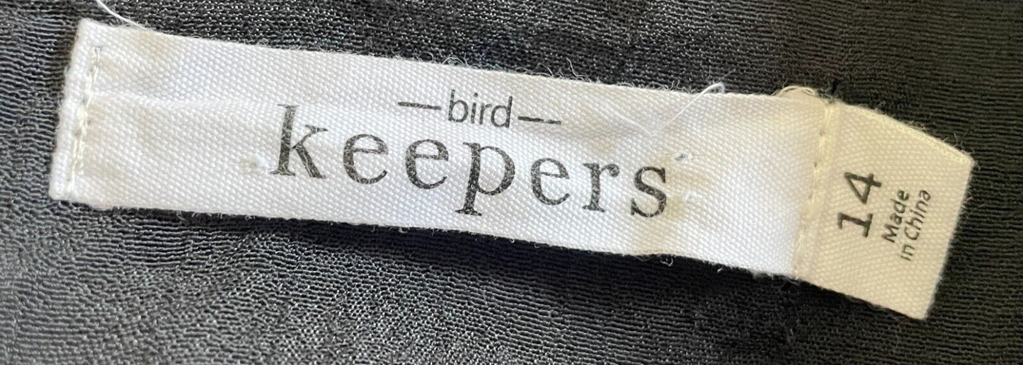 Maxi Dress BEE KEEPERS Black & White Hem Trim Sleeveless A-Line Size 14