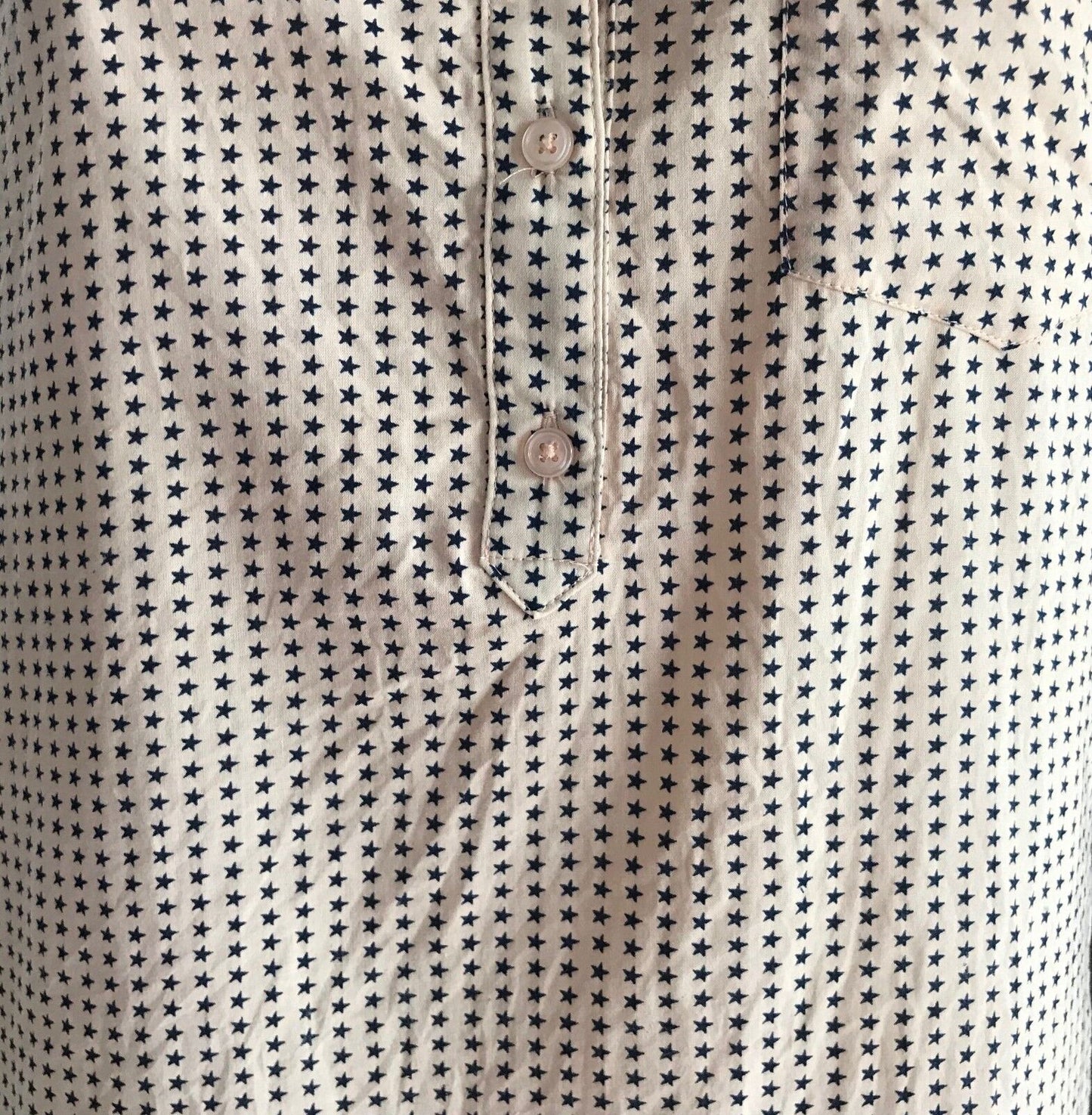 JAG Top Blush Pink & Navy Blue Star Print Sleeveless Blouse Shirt Ladies Size 10