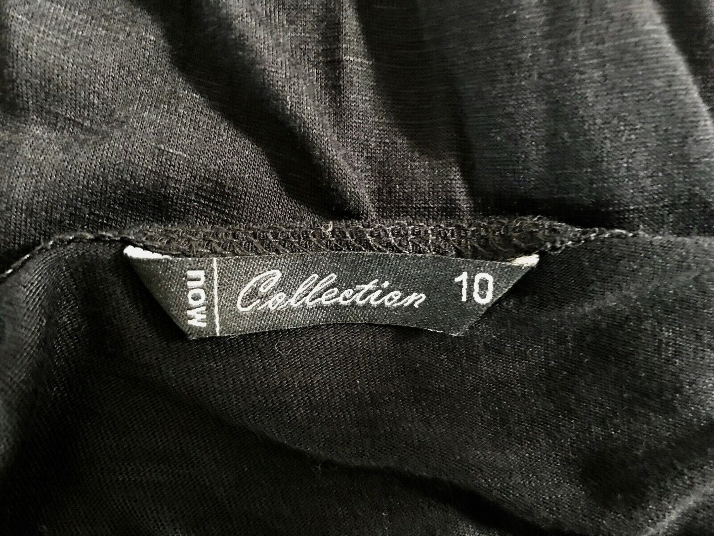 NOW COLLECTION Top Black Sleeveless Racer Back Pearl Beaded Trim Ladies Size 10