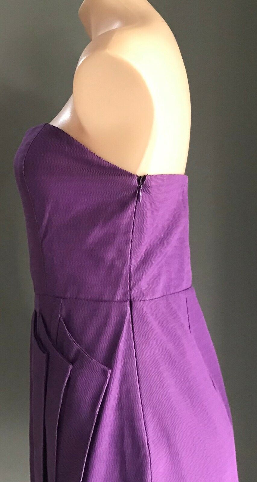 SEDUCE Bustier Mini Dress Purple Textured Fabric Strapless Ladies Size 14