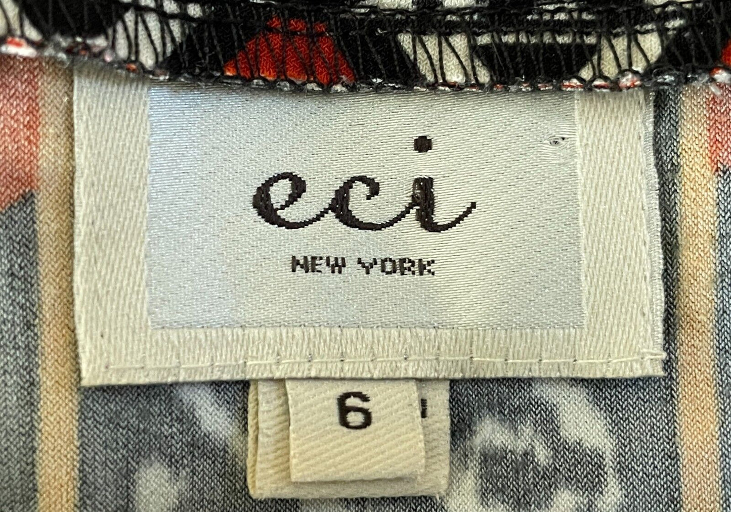 ECI NEW YORK Dress Multicoloured Print 3/4 Sleeve Knee Length Shift Size 6 AU 10