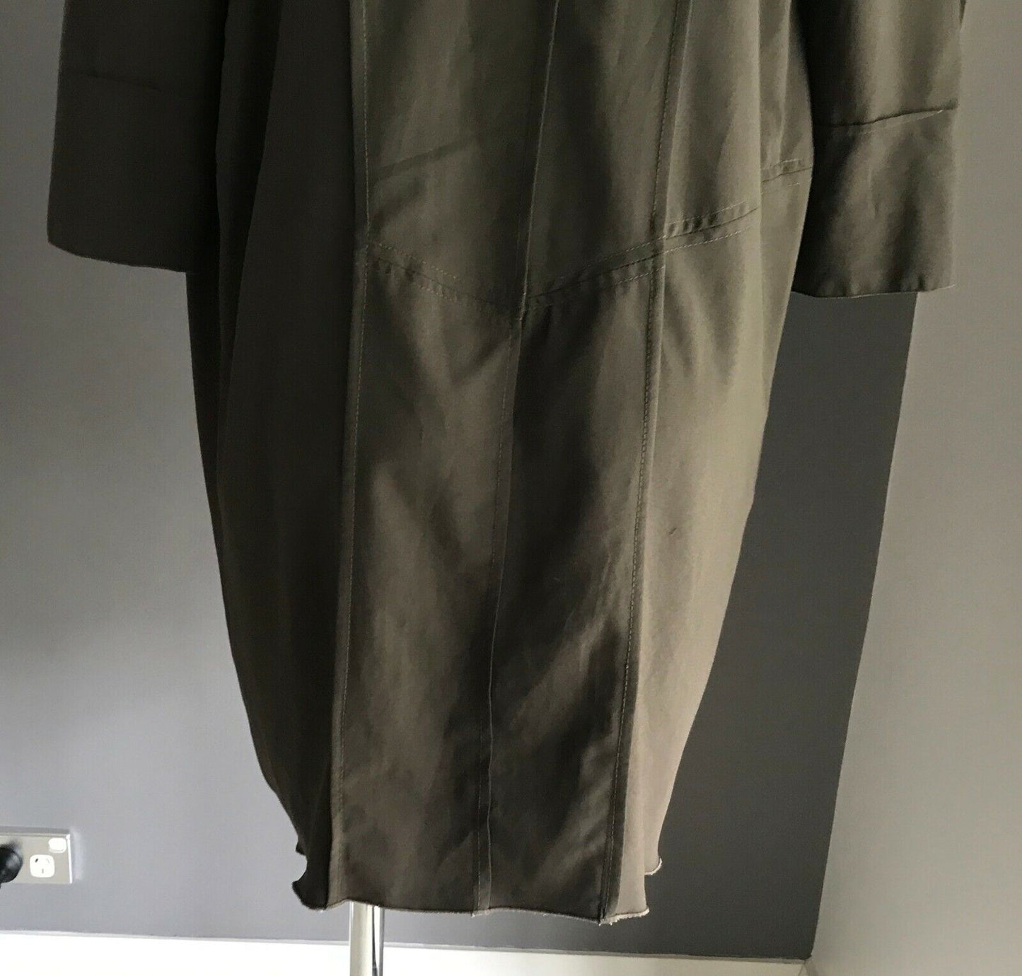 MIDAH Cocoon Style Dress Relaxed Khaki 3/4 Sleeve Frock Ladies Size S 10