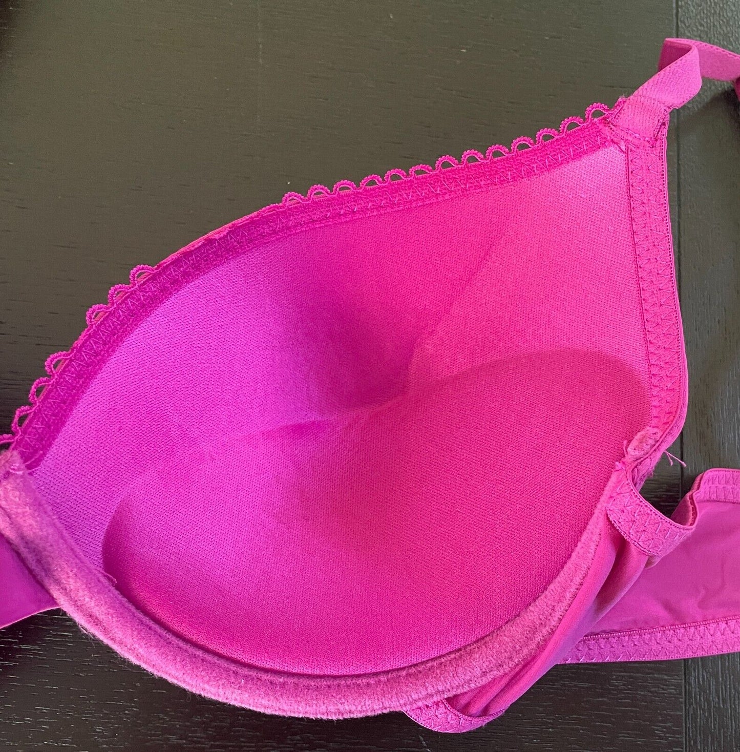 ALEXANDRA BARTLETT Hot Pink Bra Underwire Push Up Smooth Cup Size 36C Adjustable