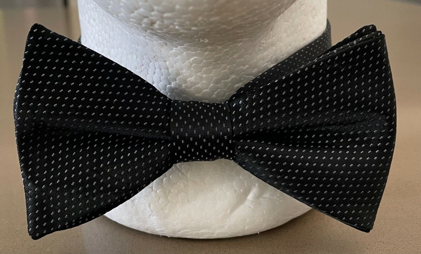 KMART Bow Tie Black & Grey Print Pre-Tied Adjustable Formal Classic Mens Necktie