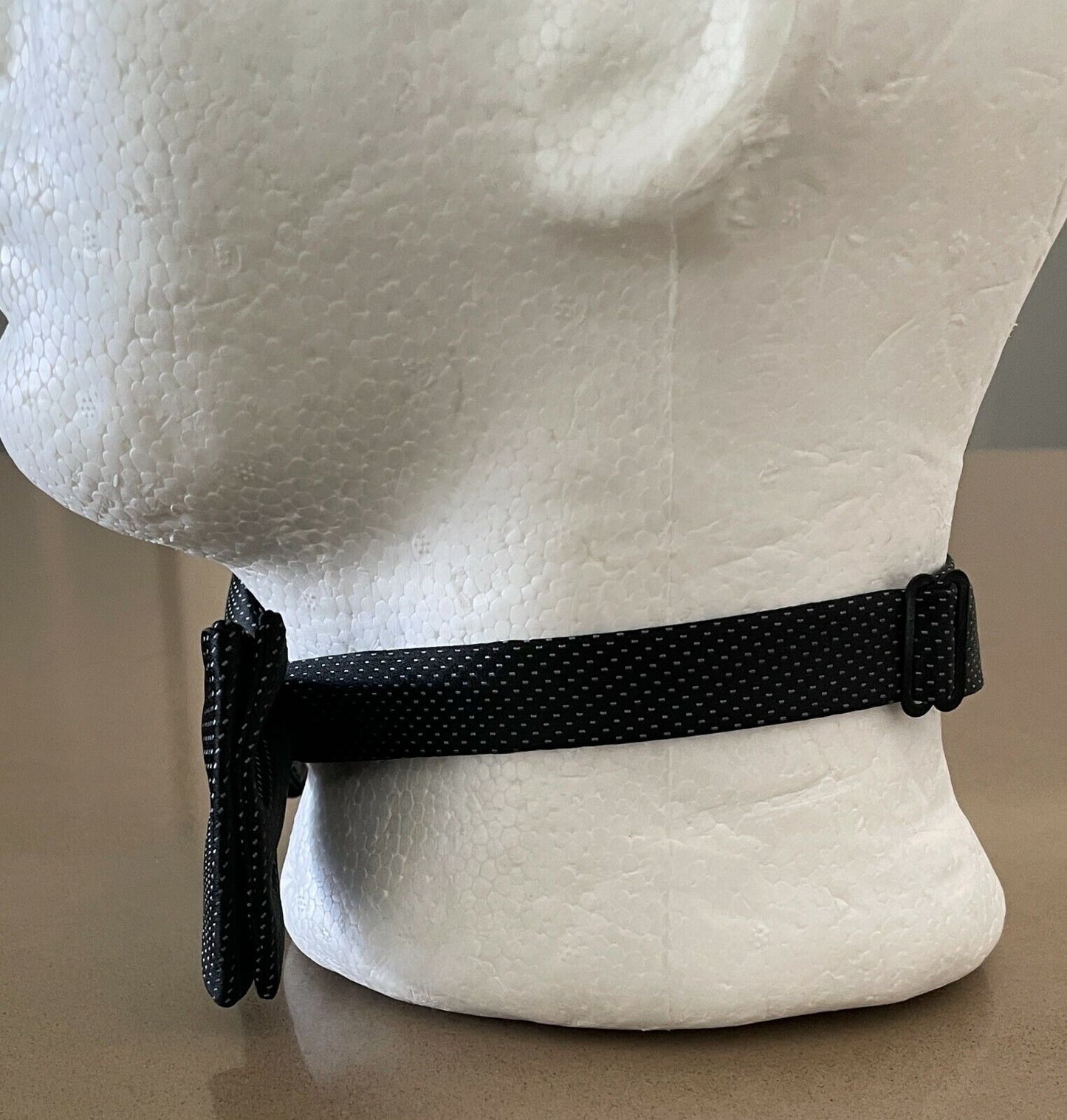 KMART Bow Tie Black & Grey Print Pre-Tied Adjustable Formal Classic Mens Necktie