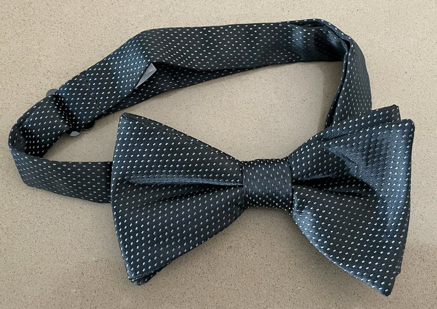 KMART Bow Tie Black & Grey Print Pre-Tied Adjustable Formal Classic Mens Necktie