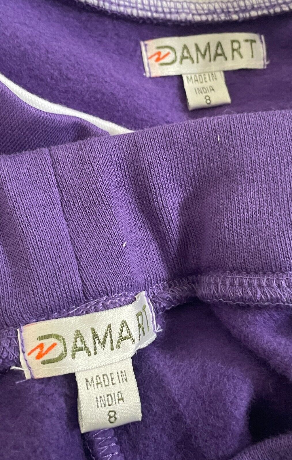 DAMART Purple Tracksuit Embroidered Long Sleeve Top & Pants Ladies Sz 8 Comfort