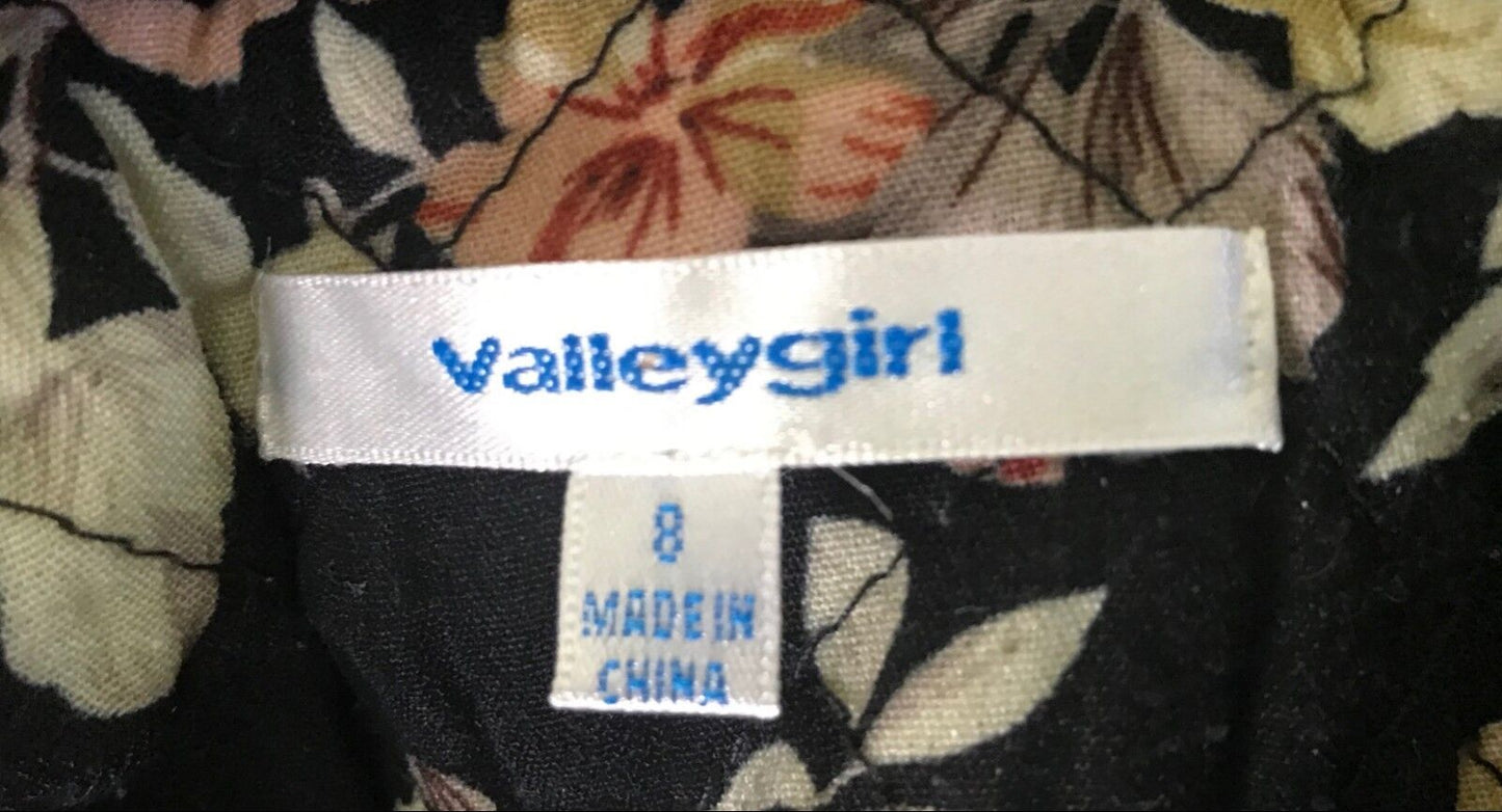 VALLEY GIRL Bomber Jacket Quilted Black Floral Size Ladies S 10