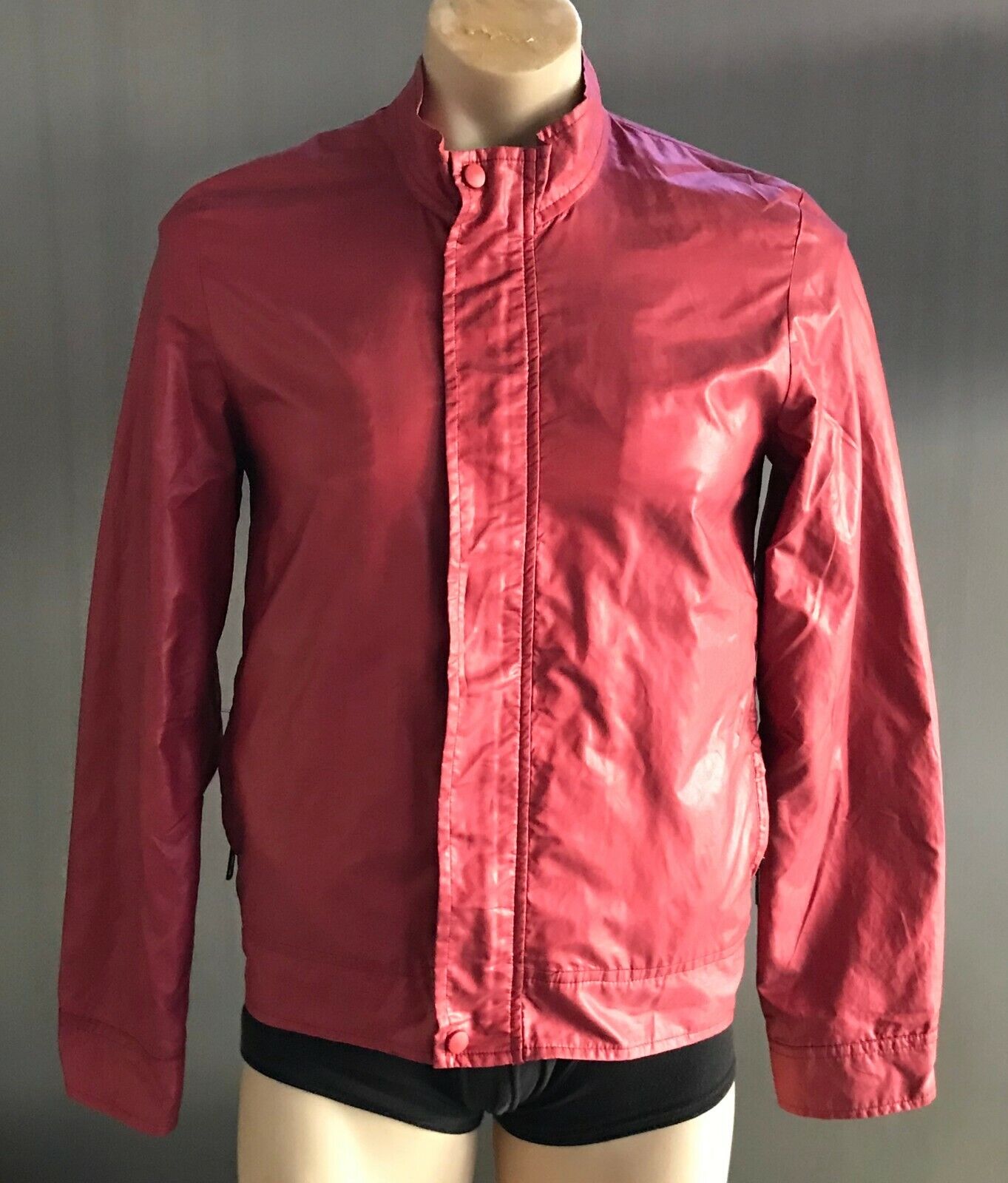 Mens JACK LONDON Jacket Cerise Casual Style Long Sleeve WindBreaker Warm Size S