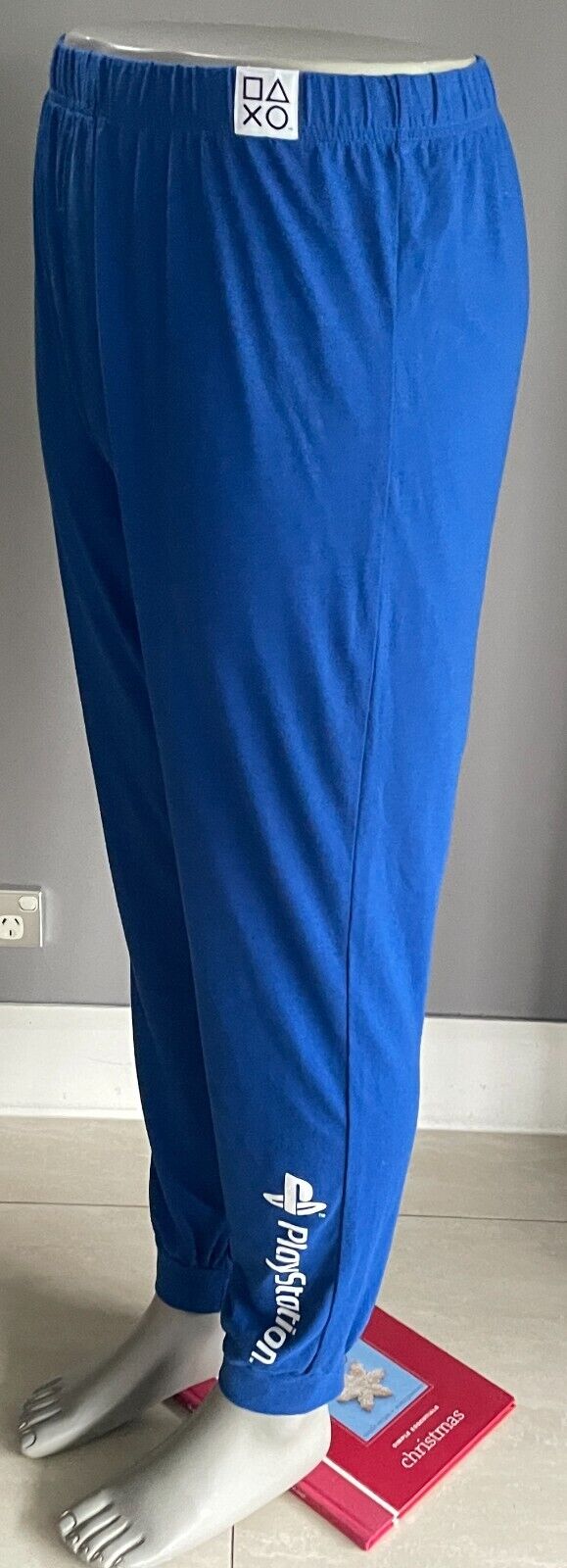 Mens PlayStation Sleep Pants Blue Long PJs Bottoms ONLY Size 2XL Elastic Waist
