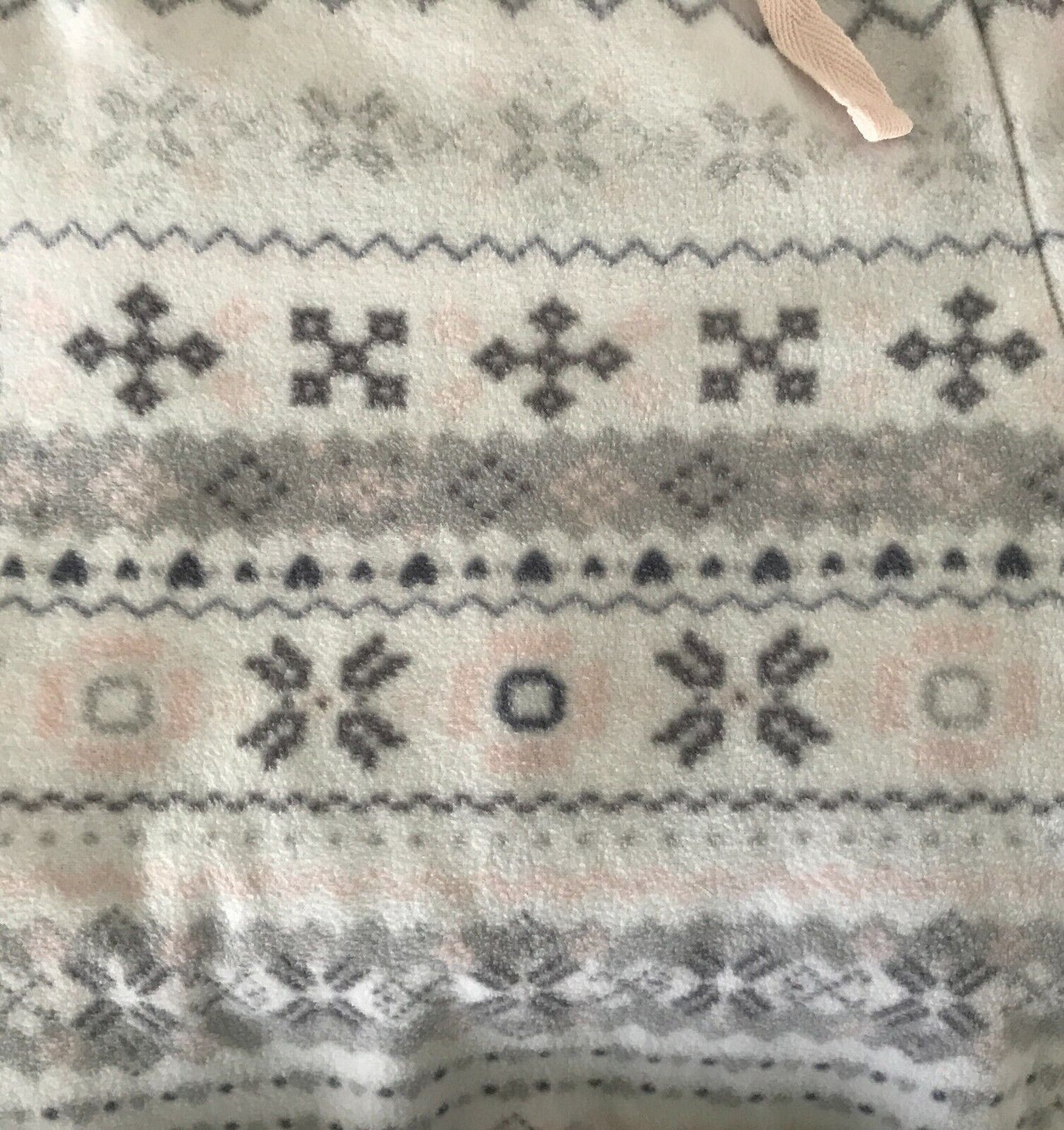 TARGET Sleep Pants White Grey Peach Print Polar Fleece Elastic Waist Pyjama S 10