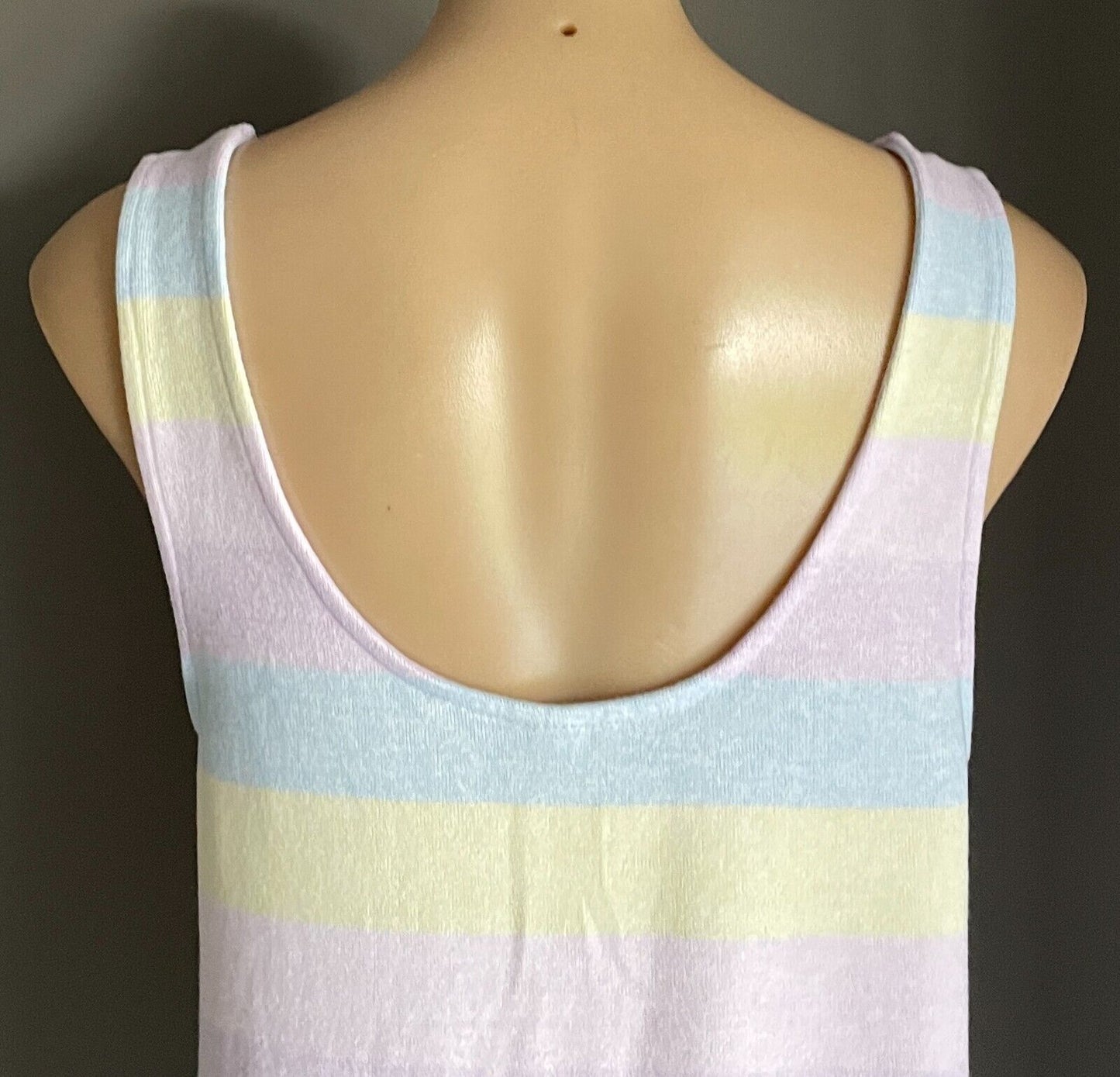 PETER ALEXANDER Pastel Stripe Print Sleeveless Sleep Top Stretch Ladies Sz XL 12