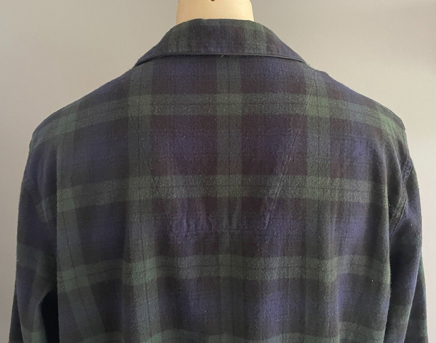 TRENT NATHAN Sleep Top Long Sleeve PJ Cotton Navy Black Green Check Mens Size XL