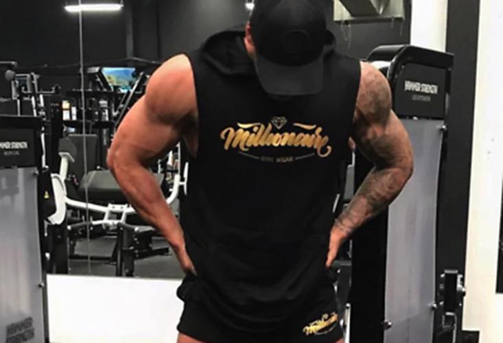 MILLIONAIRE GYMWEAR Sleeveless Hoodie Black & Gold OG Classic Mens Size S Sports
