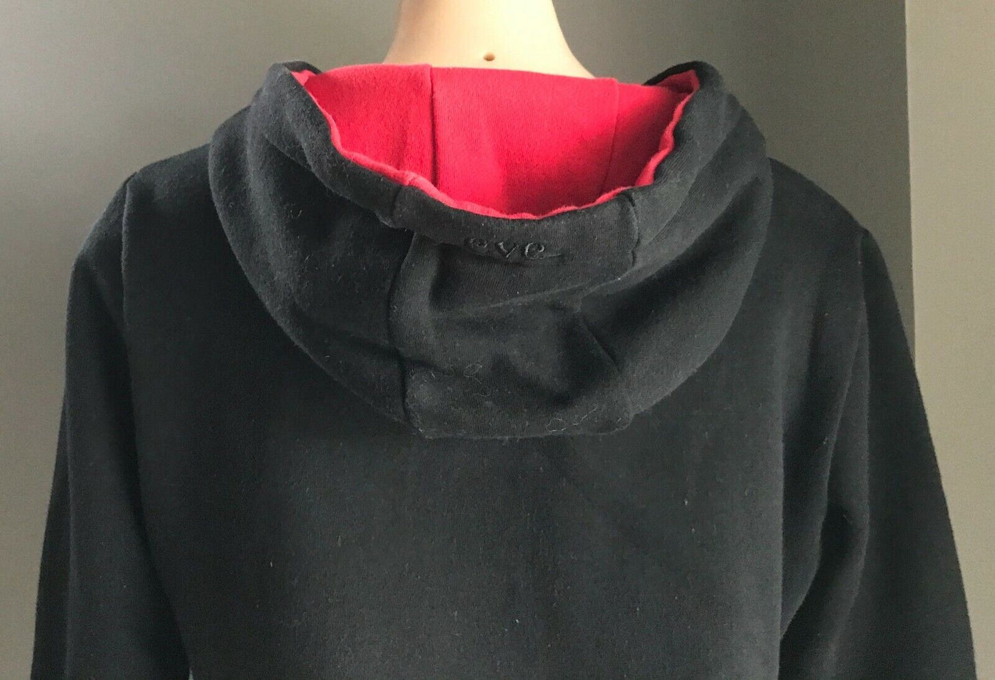 ALL ABOUT EVE Sweater Black & Stripe Long Sleeve Motif Hoodie Jumper Size 10